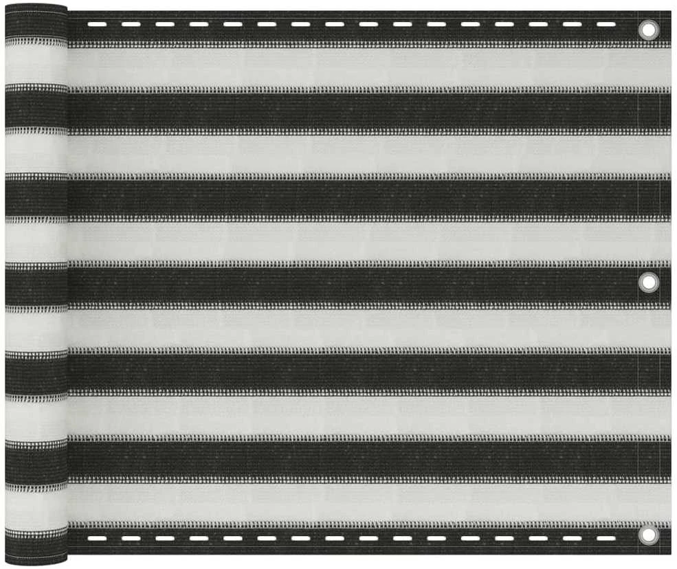 Balkono pertvara, antracito ir baltos spalvos, 75x500cm, HDPE