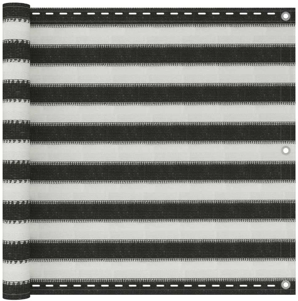 Balkono pertvara, antracito ir baltos spalvos, 90x500cm, HDPE
