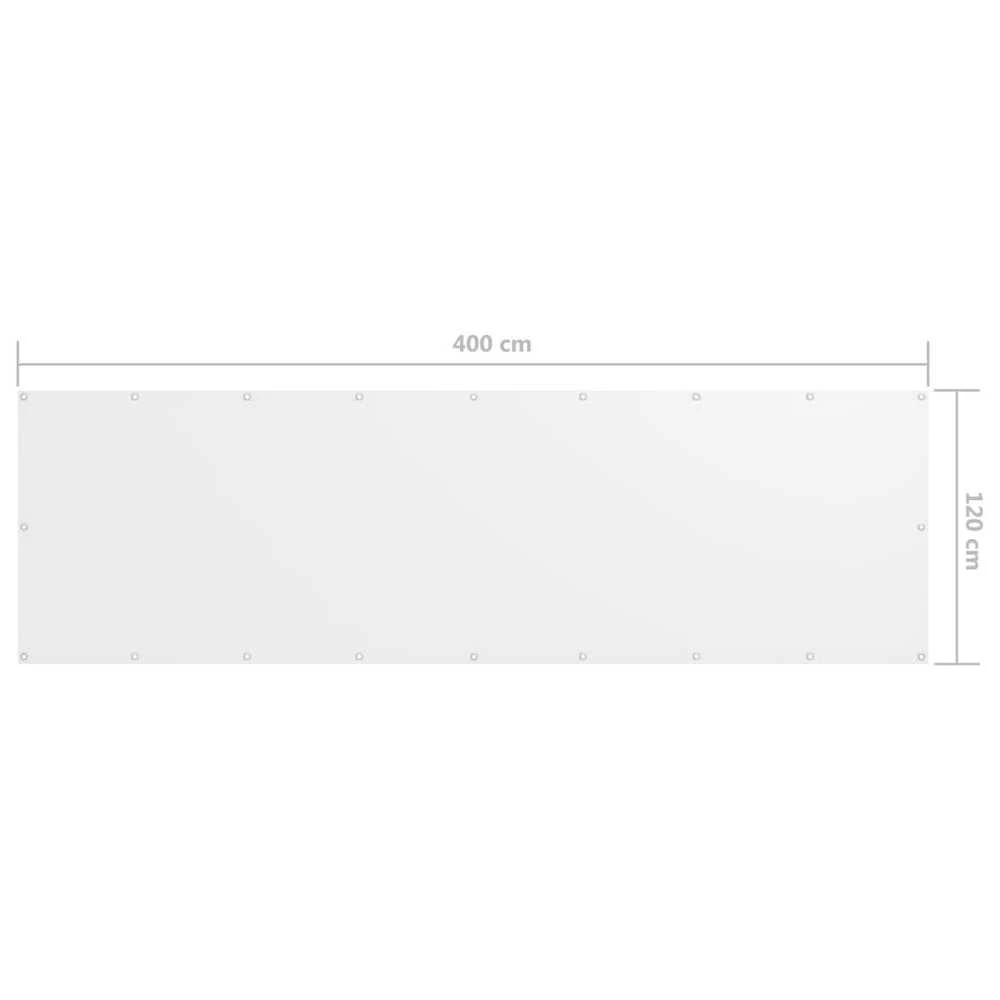Balkono pertvara, baltos spalvos, 120x400cm, oksfordo audinys