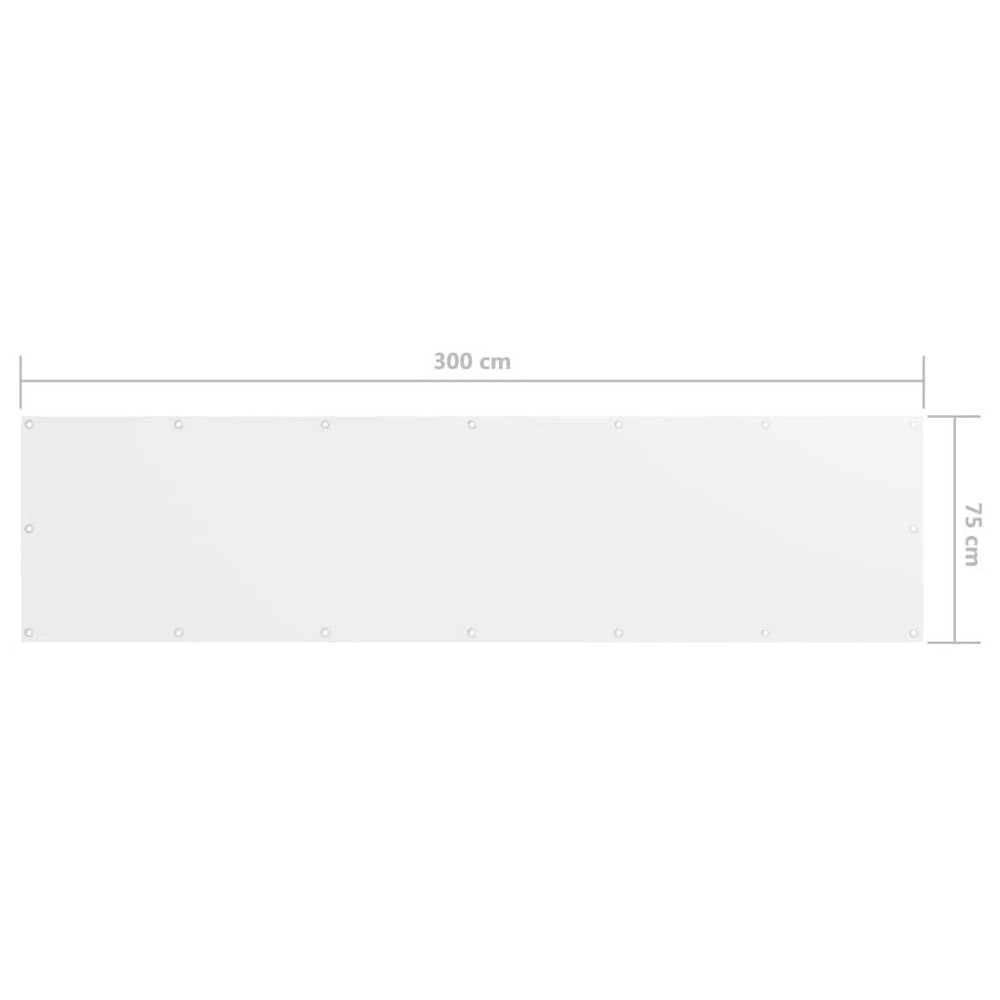 Balkono pertvara, baltos spalvos, 75x300cm, oksfordo audinys