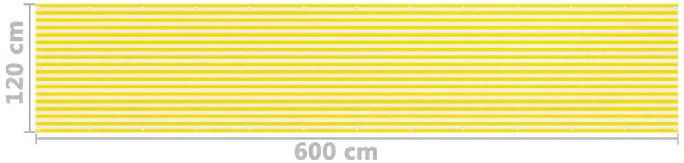 Balkono pertvara, geltonos ir baltos spalvos, 120x600cm, HDPE