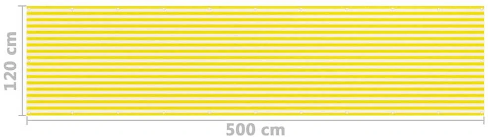 Balkono pertvara, geltonos ir baltos spalvos, 120x500cm, HDPE