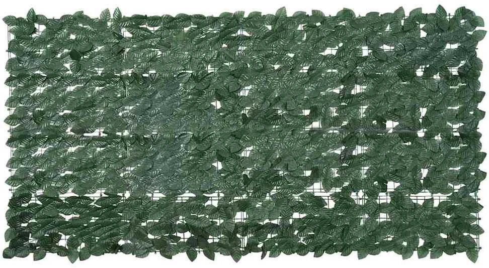Balkono pertvara su tamsiai žaliais lapais, 200x100cm