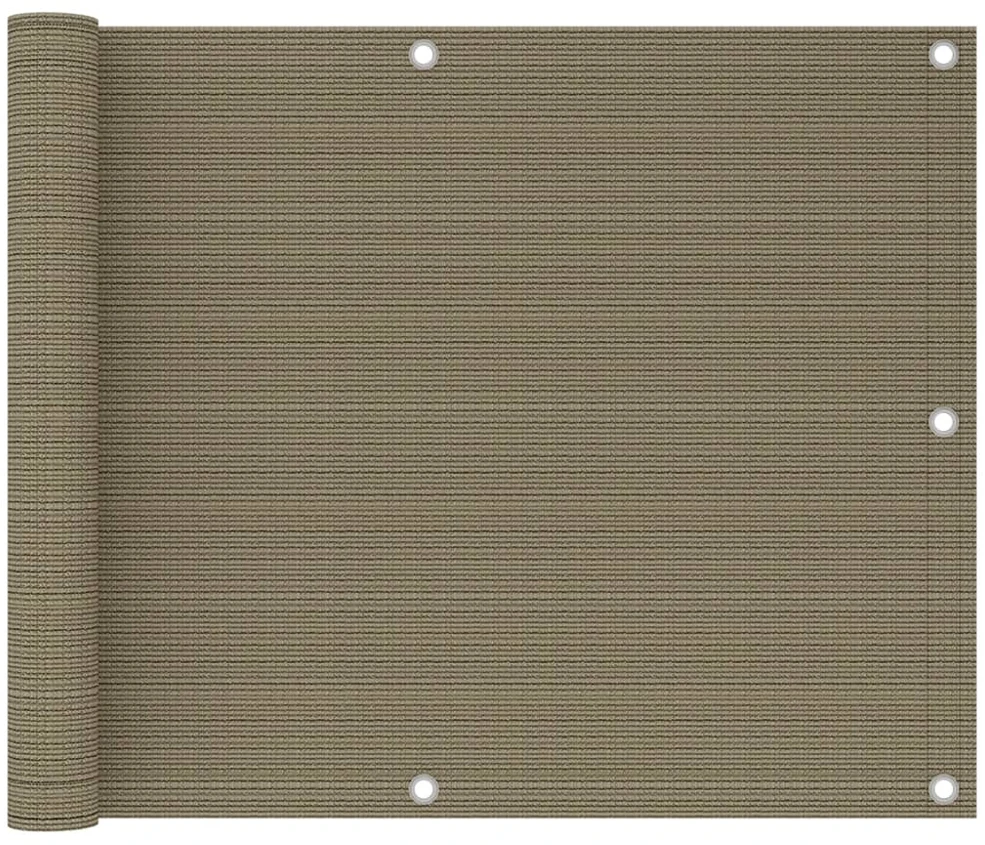 Balkono pertvara, taupe spalvos, 75x500cm, HDPE