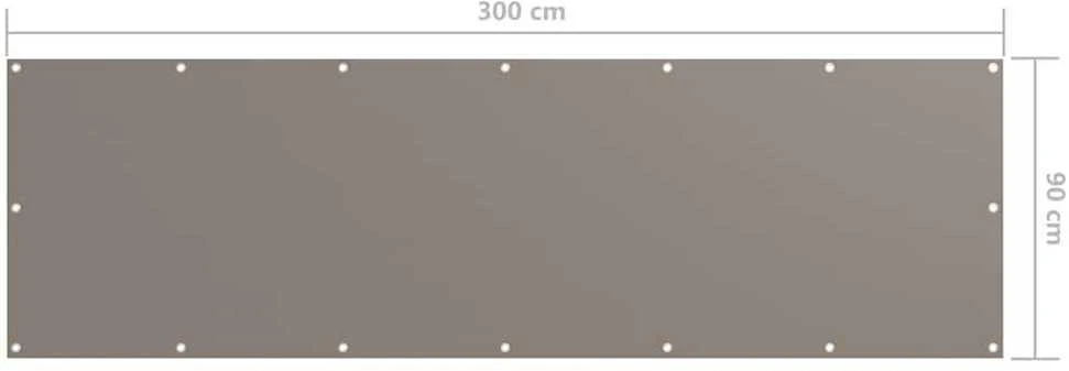 Balkono pertvara, taupe spalvos, 90x300cm, oksfordo audinys