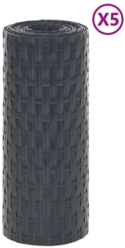 Balkono pertvaros, 5vnt., antracito, 255x19cm, poliratanas