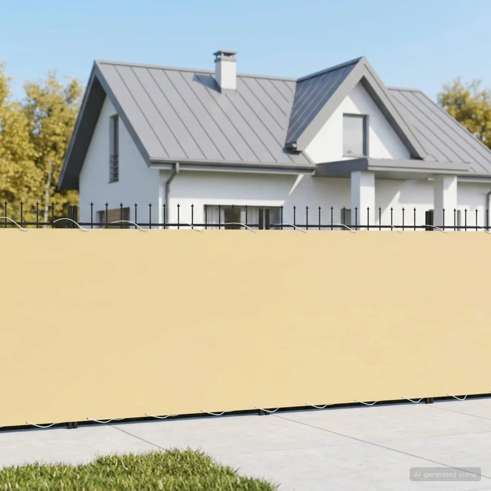 Balkono privatumo ekranas 1,2 x 15 m Audinys su PU danga Smėlio