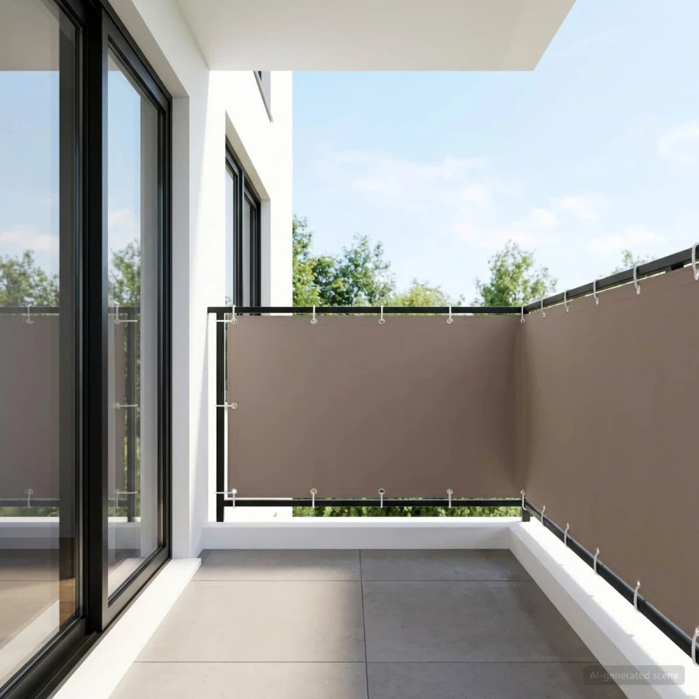 Balkono privatumo ekranas 1,2 x 25 m Audinys su PU danga Taupe