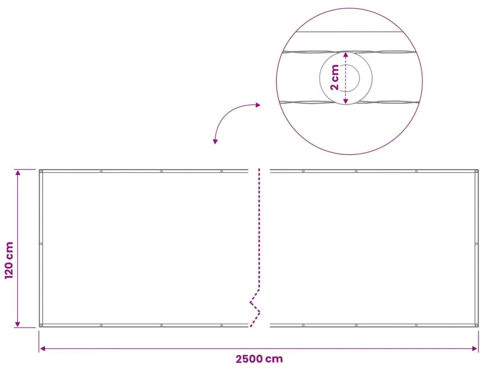 Balkono privatumo ekranas 1,2 x 25 m Audinys su PU danga Juoda