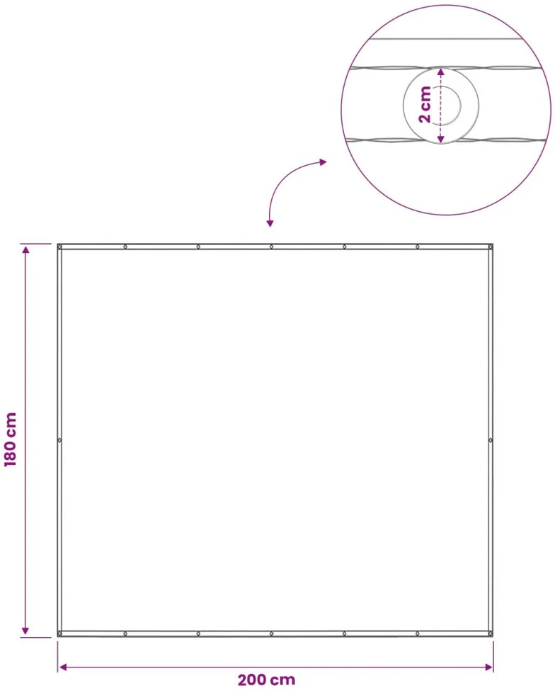 Balkono privatumo ekranas 180 x 200 cm Audinys su PU danga