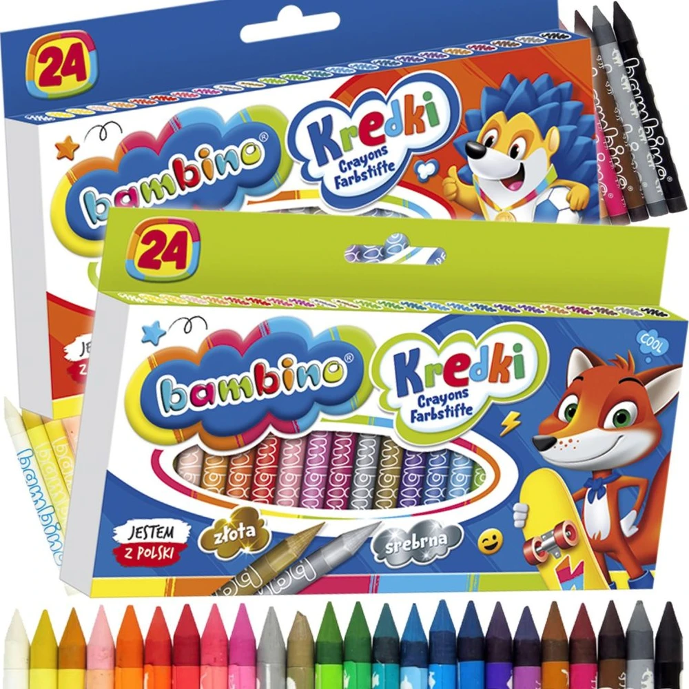 BAMBINO grafinės kreidelės 24 spalvos