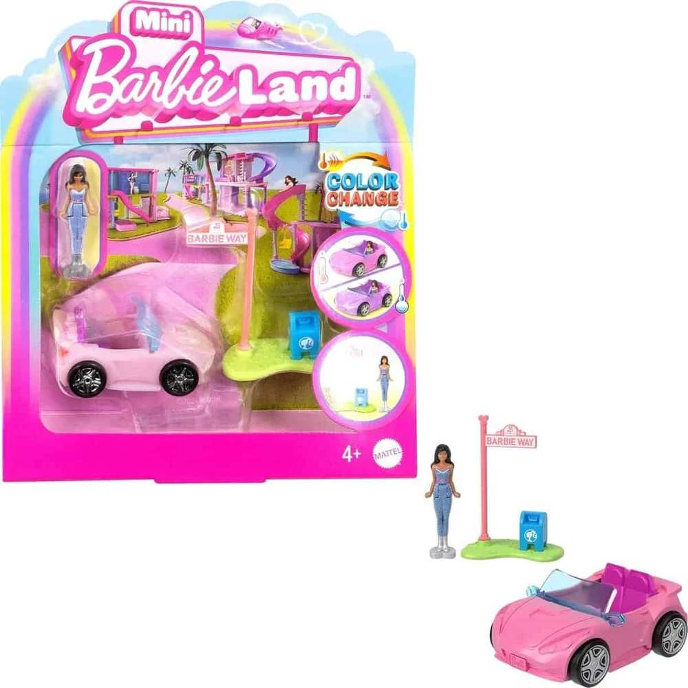 Mattel Mini Barbie Land Doll Driver Vehicle + Convertible Car ZA6038 F