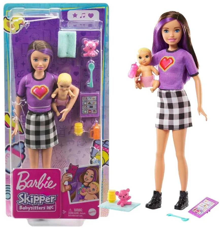 Barbie kapitono lėlių auklė + kūdikių aksesuarai GRP11 ZA5084