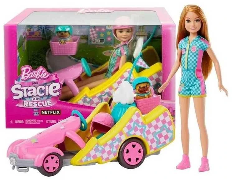 Mattel Barbie Stacie su kartingu HRM08