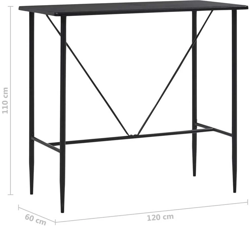Baro stalas, juodos spalvos, 120x60x110cm, MDF