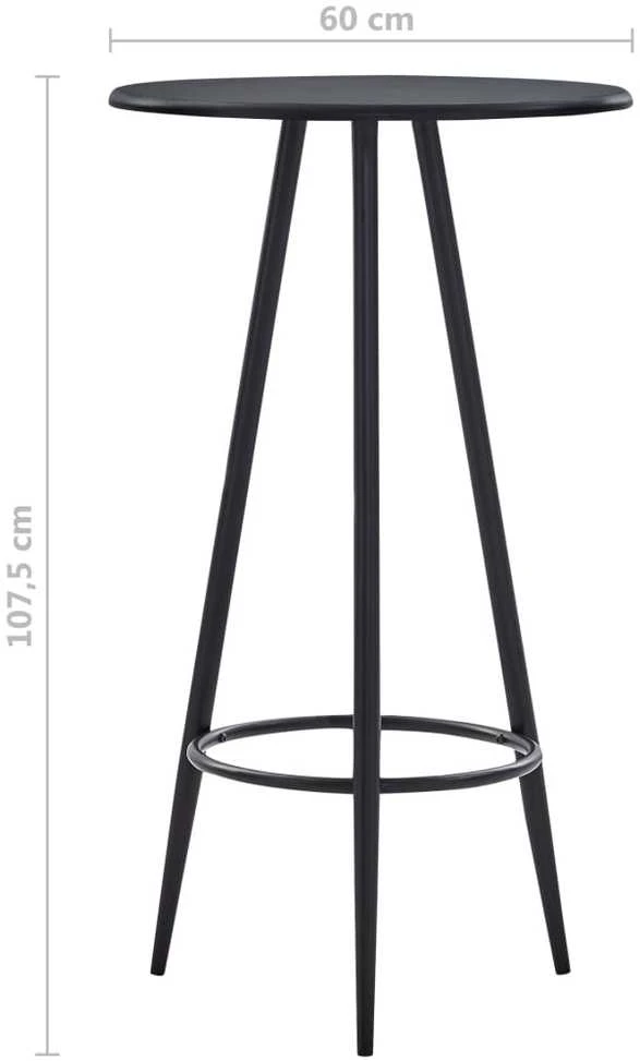 Baro stalas, juodos spalvos, 60x107,5cm, MDF