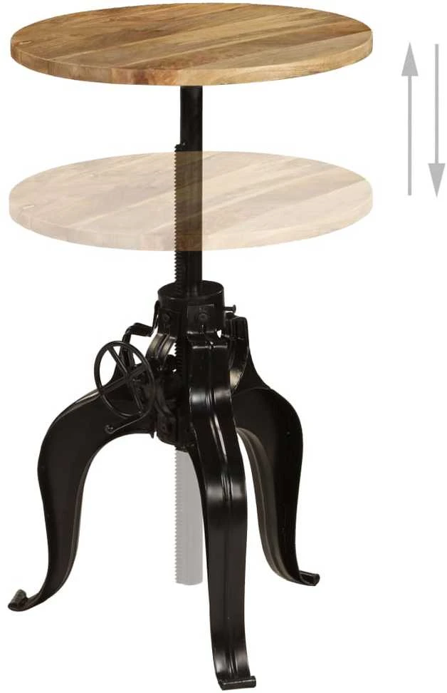 Baro stalas, mango medienos masyvas, 60x(76-110)cm