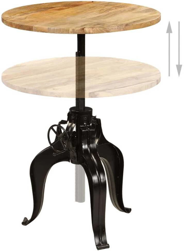 Baro stalas, mango medienos masyvas, 75x(76-110)cm