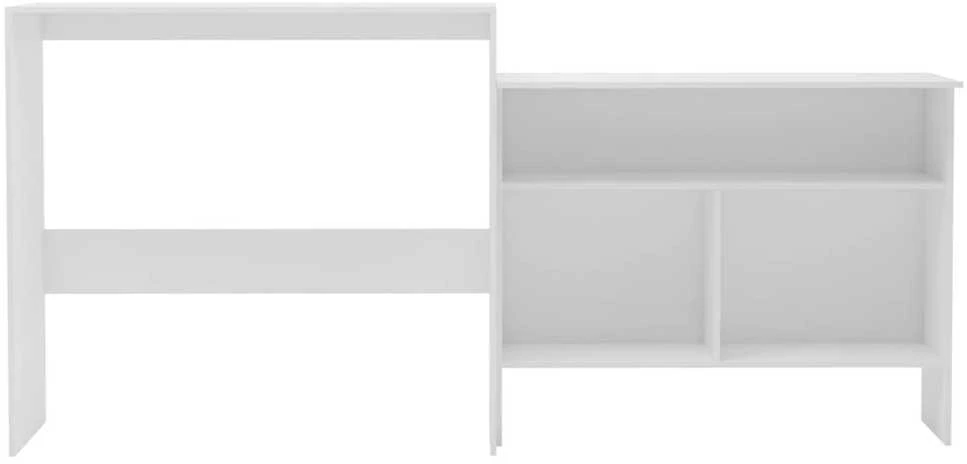 Baro stalas su 2 stalviršiais, baltos sp., 130x40x120cm
