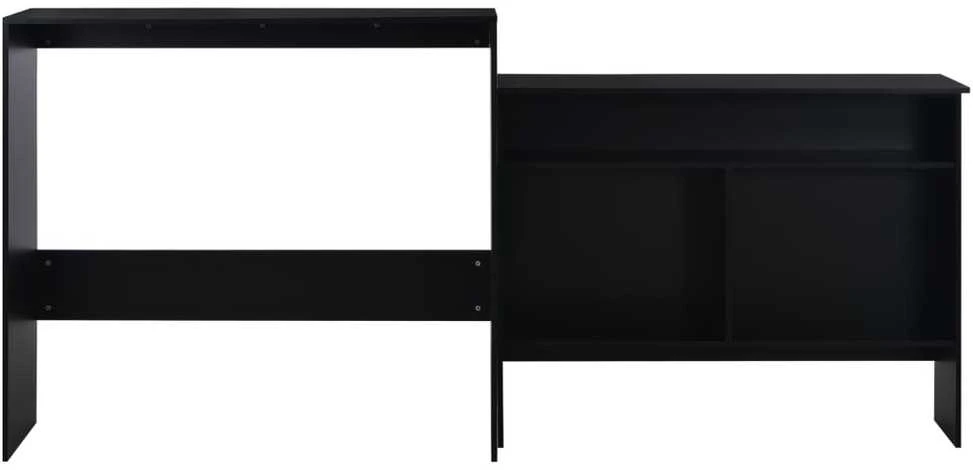 Baro stalas su 2 stalviršiais, juodos sp., 130x40x120cm