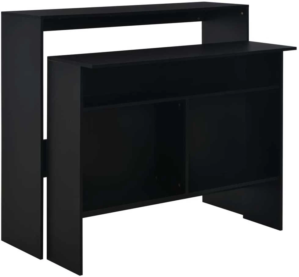 Baro stalas su 2 stalviršiais, juodos sp., 130x40x120cm