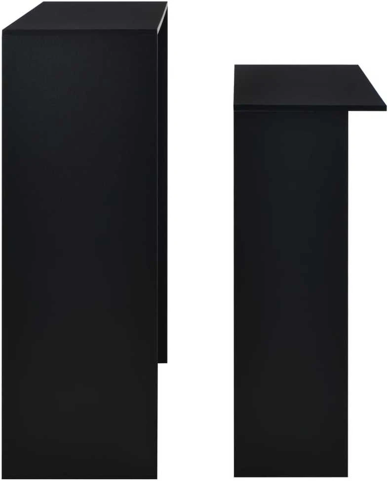 Baro stalas su 2 stalviršiais, juodos sp., 130x40x120cm