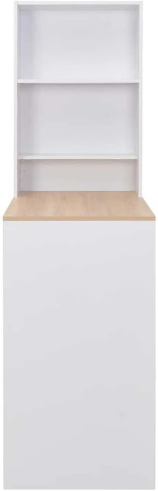 Baro stalas su spintele, baltas, 115x59x200cm