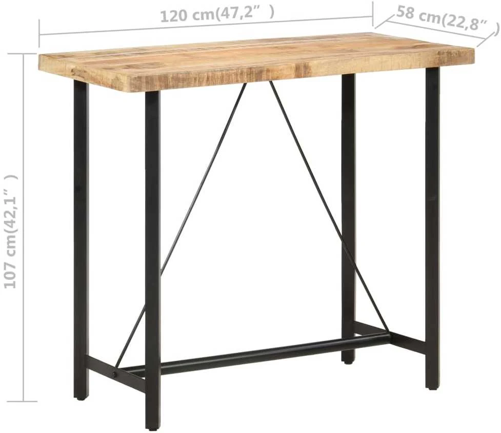 Baro staliukas, 120x58x107cm, neapdorota mango mediena