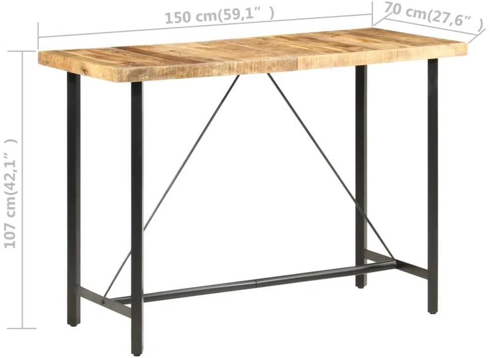 Baro staliukas, 150x70x107cm, neapdorota mango mediena