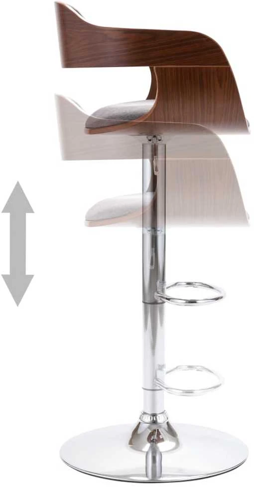 Baro taburetė, pilkos spalvos, fanera ir audinys