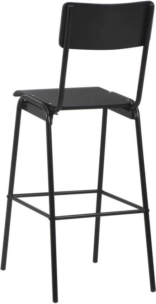 Baro taburetės, 4vnt., juodos, fanera ir plienas (2x280081)