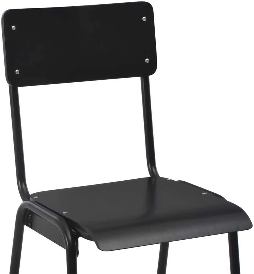 Baro taburetės, 4vnt., juodos, fanera ir plienas (2x280081)
