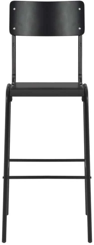 Baro taburetės, 4vnt., juodos, fanera ir plienas (2x280081)