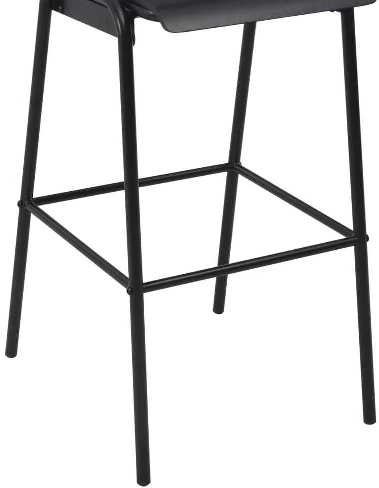 Baro taburetės, 4vnt., juodos, fanera ir plienas (2x280081)