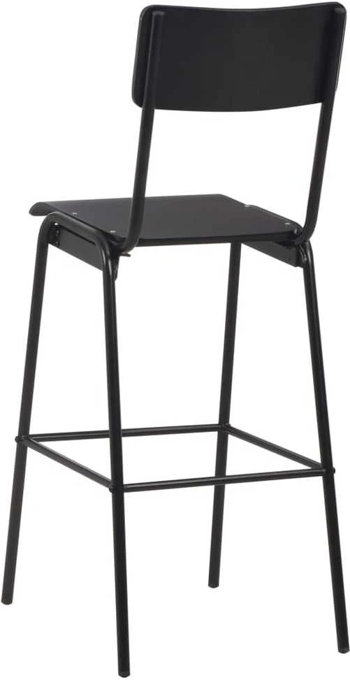 Baro taburetės, 6vnt., juodos, fanera ir plienas (3x280081)