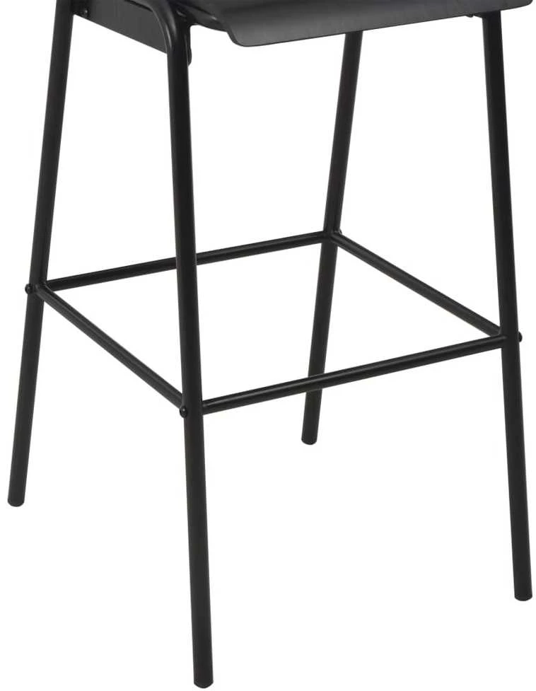 Baro taburetės, 6vnt., juodos, fanera ir plienas (3x280081)