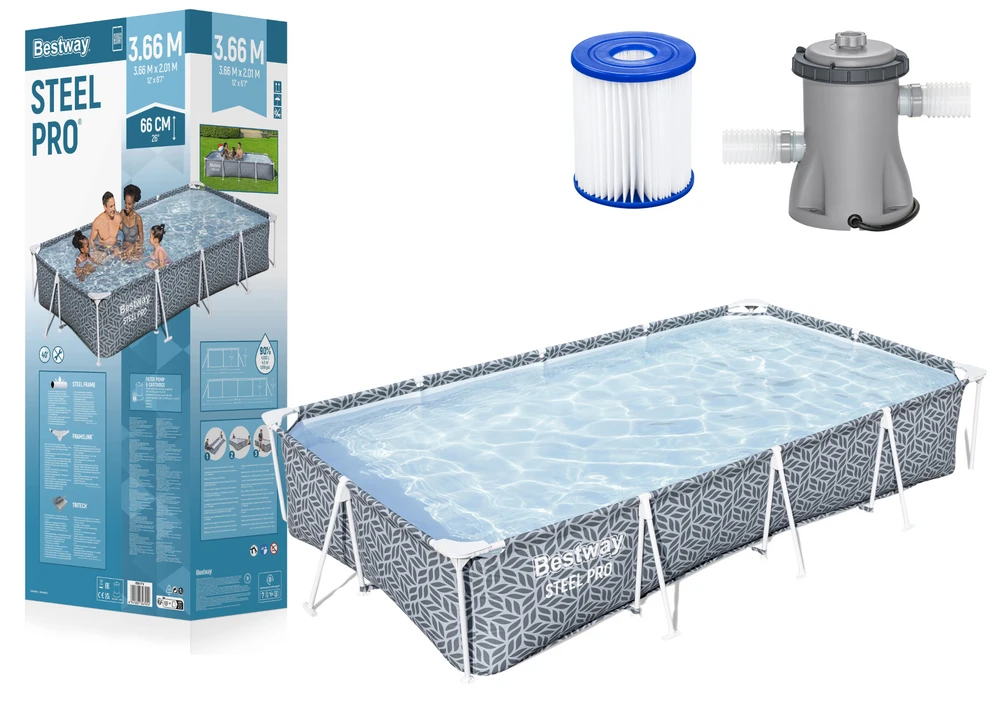 Bestway RĖMO baseinas 366 cm x 201 cm x 66 cm 7in1 561FV