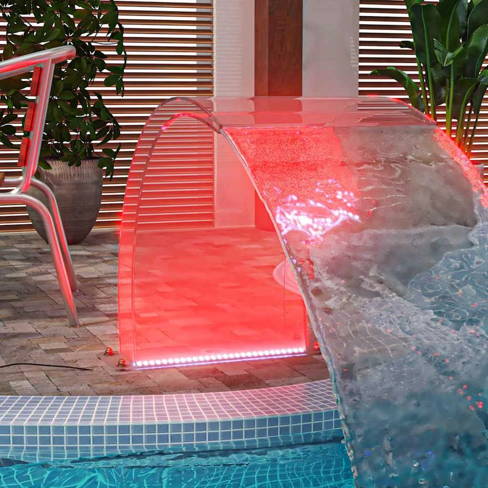 Baseino fontanas su įvairių spalvų LED, 50cm, akrilas