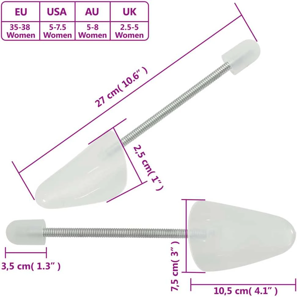 Batų kurpaliai, 5 poros, baltos spalvos, plastikas, EU 35–38
