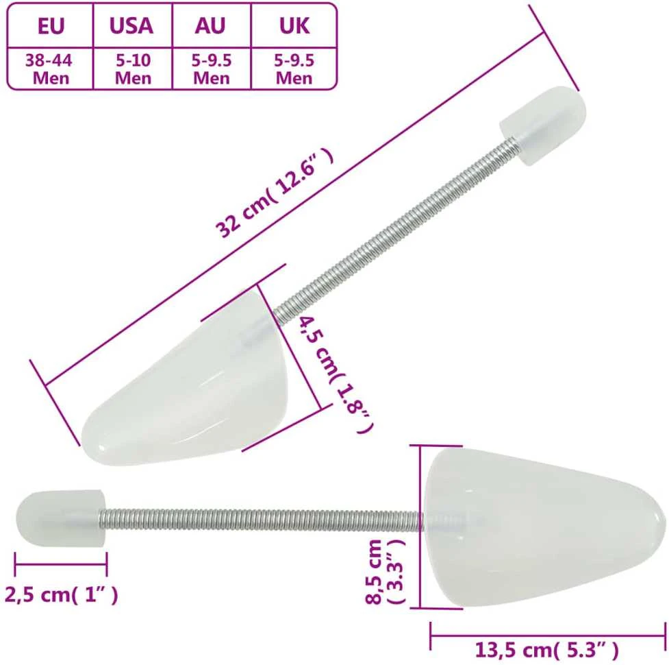 Batų kurpaliai, 5 poros, baltos spalvos, plastikas, EU 38–44