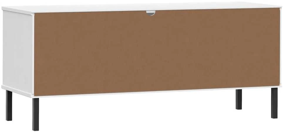 Batų lentyna su kojomis, balta, 106x35x45cm, mediena, OSLO
