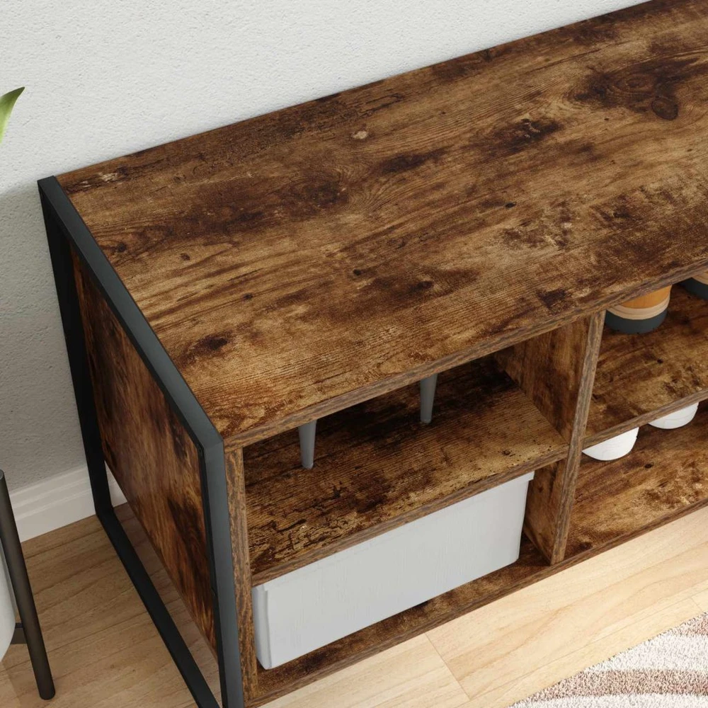 Batu skrynia 100 x 35 x 44 cm Apdirbta mediena Dūminis ąžuolas