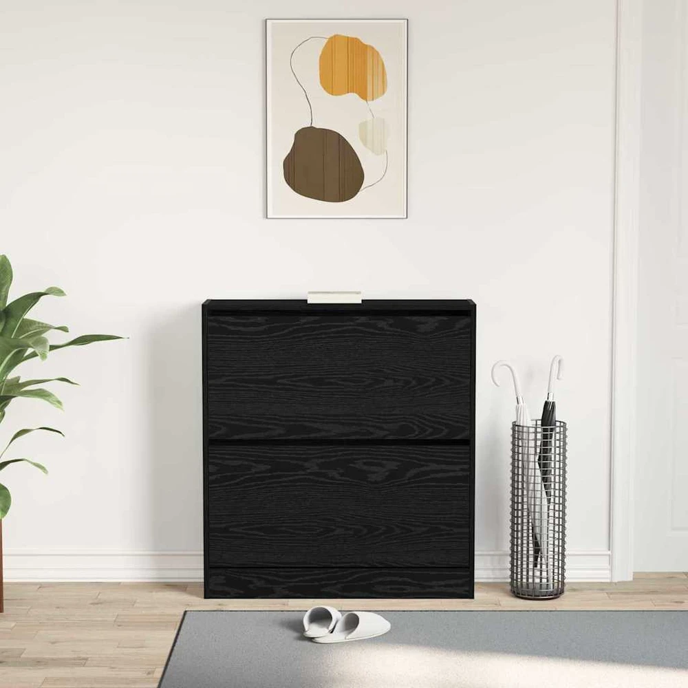 Batu skrynia 80 x 21 x 87,5 cm Apdirbta mediena Juodas ąžuolas