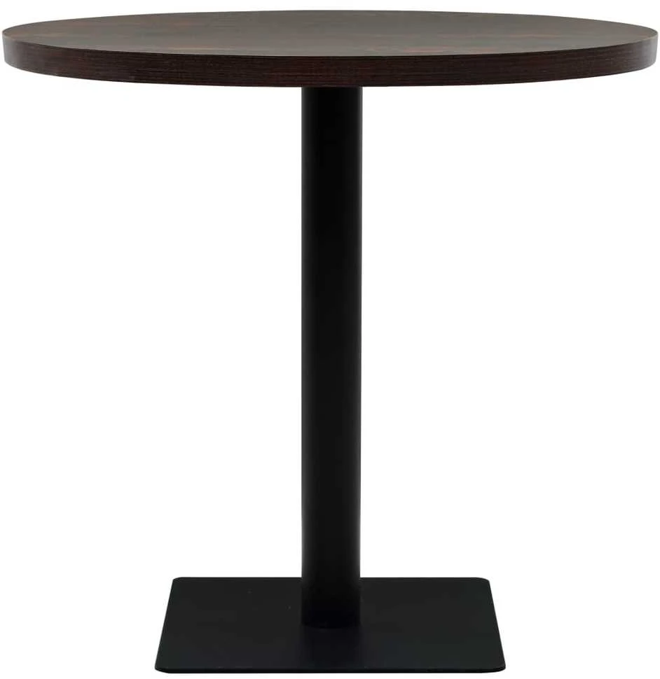 Bistro staliukas, MDF ir plienas, apval., 80x75cm, tams. uosis