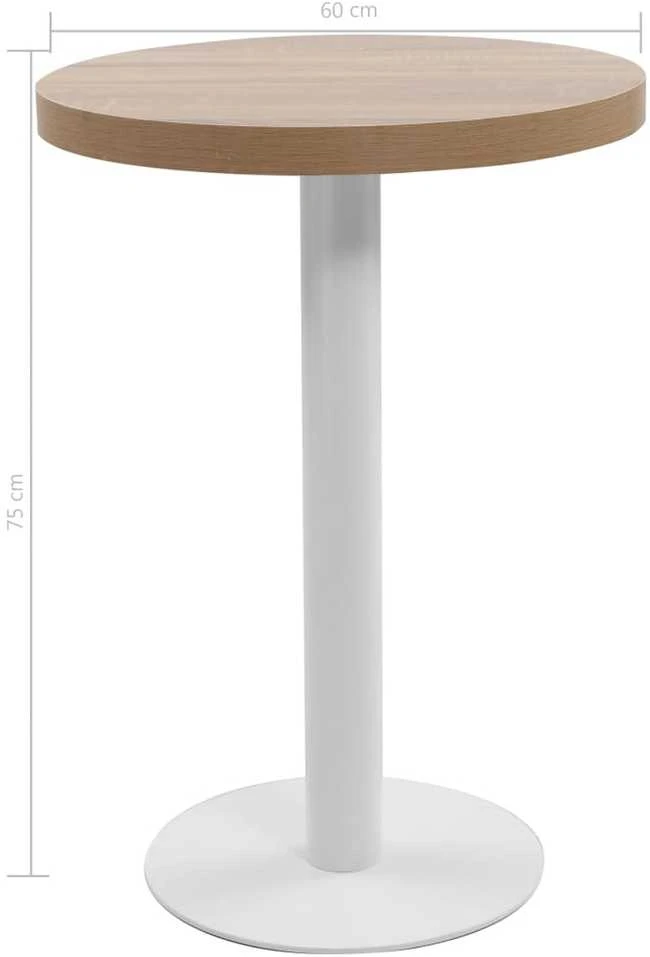 Bistro staliukas, šviesiai rudos spalvos, 60cm, MDF