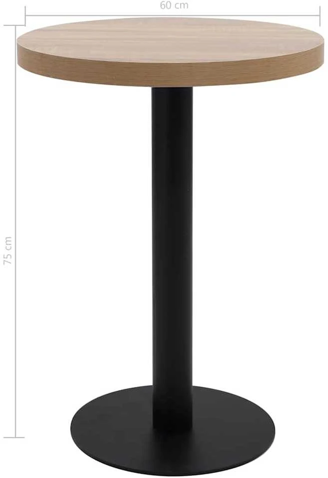 Bistro staliukas, šviesiai rudos spalvos, 60cm, MDF