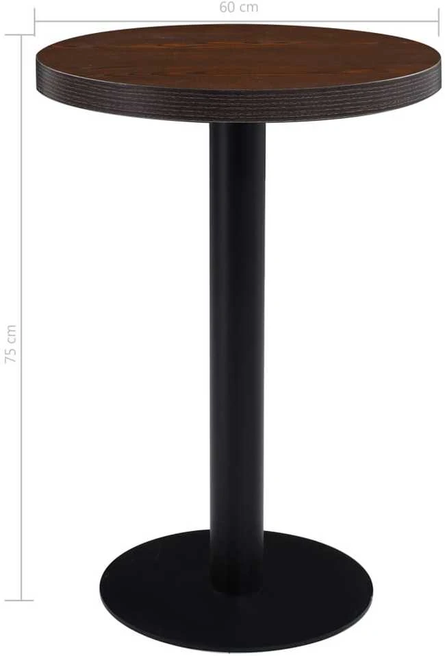 Bistro staliukas, tamsiai rudos spalvos, 60cm, MDF