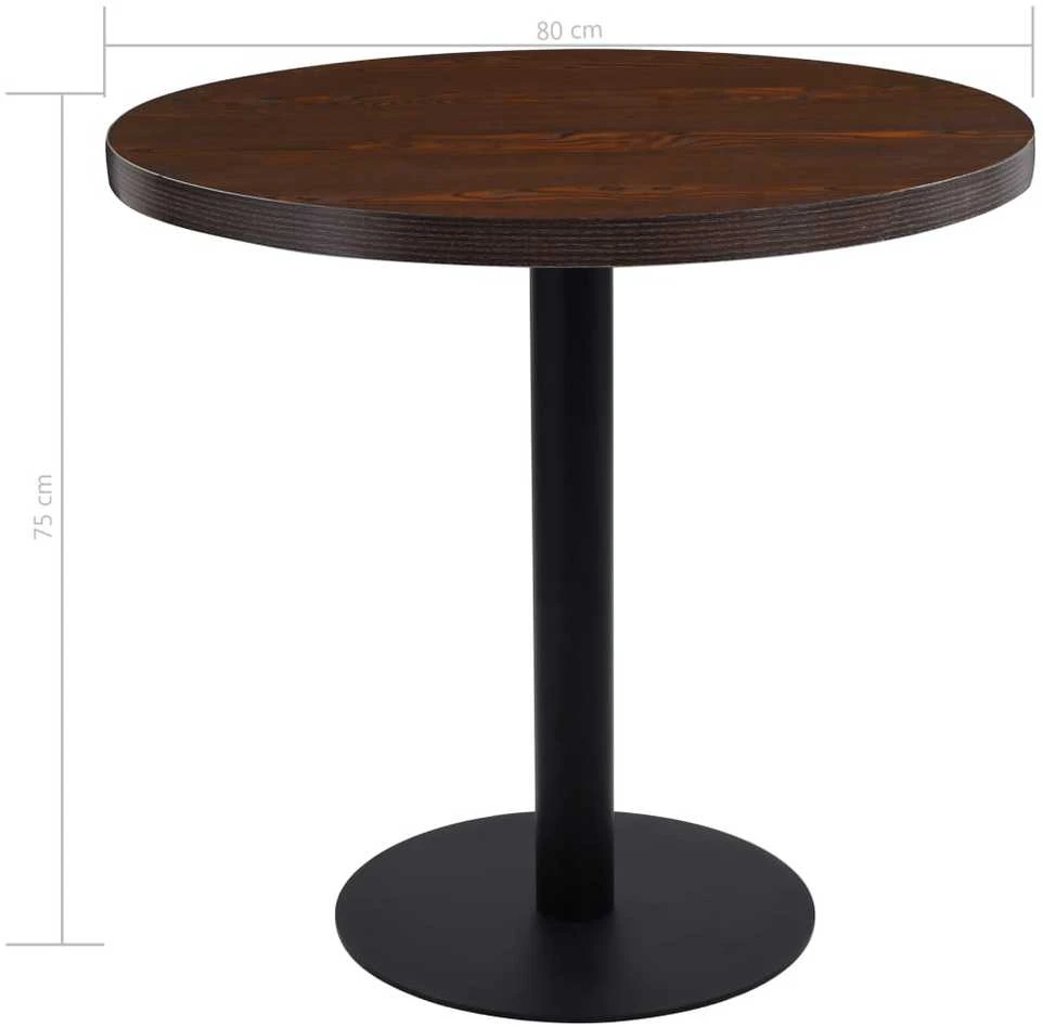 Bistro staliukas, tamsiai rudos spalvos, 80cm, MDF