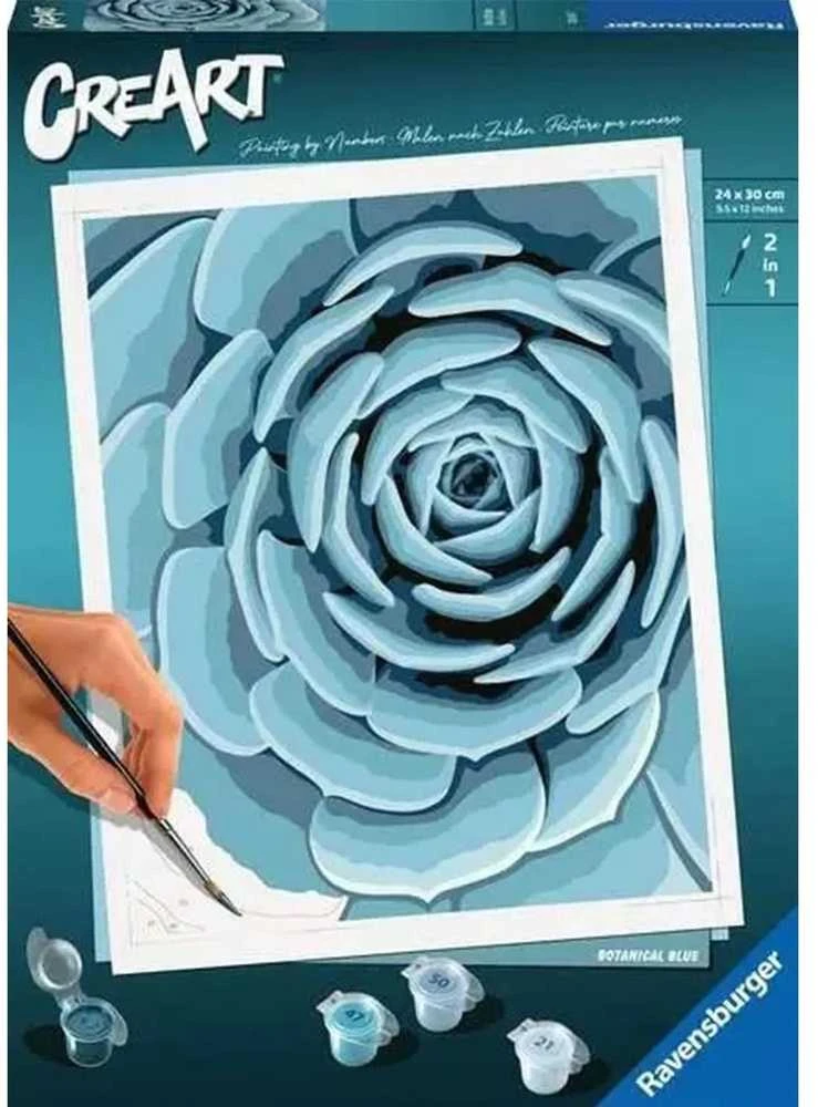 Piešimo pagal skaičius rinkinys CreArt Ravensburger 23610 Botanical Mėlyna