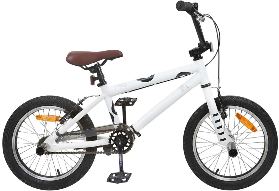 BMX Dviratis 16 Colių 5-8 metų amžiaus Balta